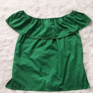 Green off the shoulder top